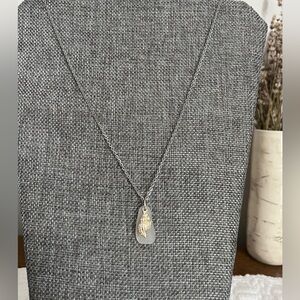 Seaglass with seashell pendant necklace